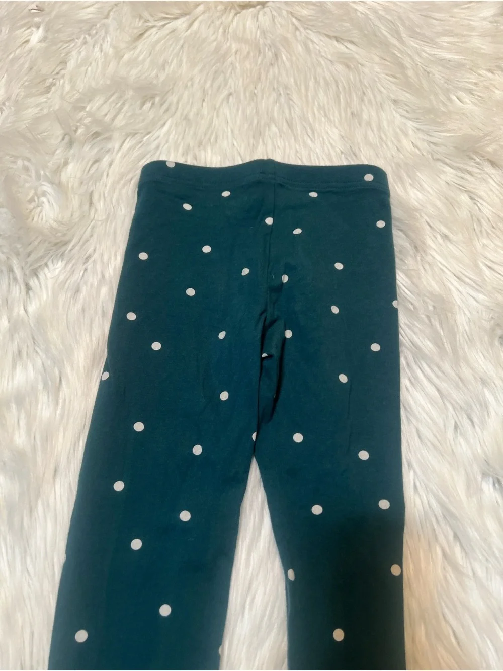 Old Navy Girls Sz Small 6-7 Built-In Tough Leggings Teal Dot Polka Dots Stretch